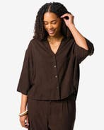 HEMA Damesblouse Dawn donkerbruin, Kleding | Dames, Verzenden, Nieuw