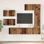 vidaXL Tv-meubelset Wandgemonteerd 6 pcs Oud Hout Bewerkt, Minder dan 50 cm, Verzenden, Nieuw, Minder dan 100 cm