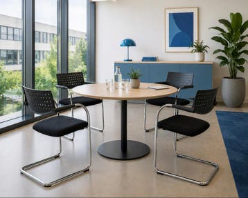 Vitra Visavis vergaderstoel, zwart-chrome, Ophalen of Verzenden, Nieuw, Zwart