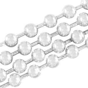 50 cm verzilverde Ball Chain ketting dikte 3,2mm, Ophalen of Verzenden, Nieuw, Overige typen
