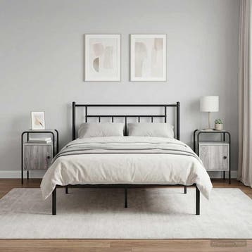 vidaXL Nachtkastje 2 st Grijs Sonoma Bewerkt hout, Huis en Inrichting, Minder dan 45 cm, Verzenden, Nieuw, 55 tot 70 cm
