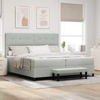 vidaXL Boxspring bed met matras Lichtgrijs 200 x 200 cm, Verzenden, Nieuw, Stof