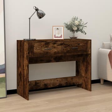vidaXL Wandtafel 100x39x75 cm bewerkt hout gerookt, Verzenden, Nieuw, Overige houtsoorten, 100 tot 150 cm