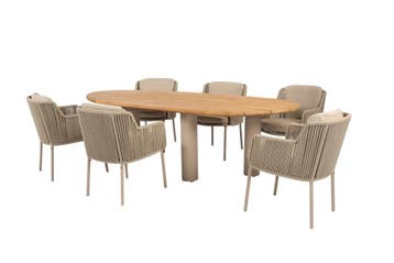 4 Seasons Outdoor Bernini tuinset latte met Estate tafel 240, Ophalen of Verzenden, Nieuw