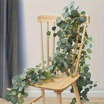 Kunst Eucalyptus Slier met Witte Bloesems - 180cm Decoratiev, Huis en Inrichting, Verzenden, Nieuw