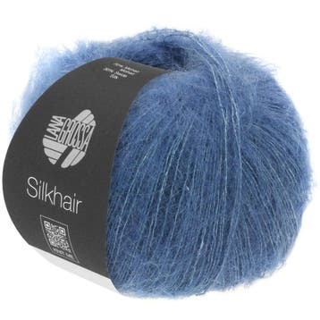 Lana Grossa Silkhair - 079 Donkerblauw - Superkid Mohair &, Hobby en Vrije tijd, Ophalen of Verzenden, Nieuw