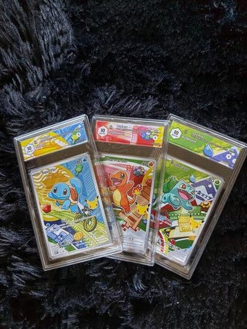 Pokémon - 3 Graded card - Charmander, Squirtle, Bulbasaur -, Nieuw