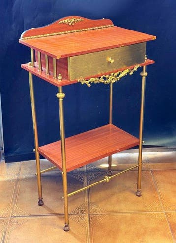 Bijzettafel - Hout, Messing - Louis XVI-stijl, Nieuw