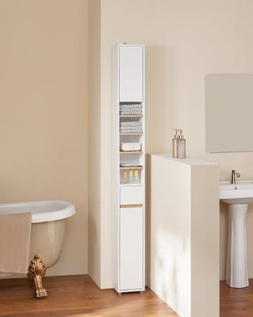 2dekans | SoBuy BZR34-WN Hoge Badkamerkast 20x20x180 cm –, Ophalen of Verzenden, Zo goed als nieuw