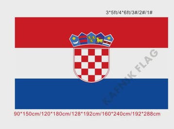 Kroatië Vlag 100D Polyester - Diverse Maten (90x150cm tot 19, Verzenden, Nieuw
