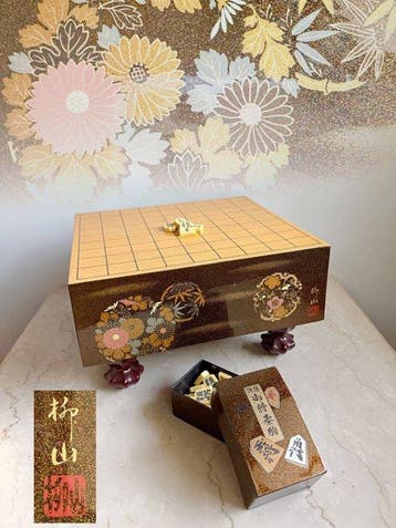 Speeltafel - Gouden maki-e tafel Goban SHOGI makie-lak, Hout, Antiek en Kunst