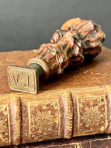 Aristocratie Messing, Hout Monogramstempel - 9 cm (Zonder