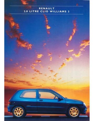 1995 RENAULT CLIO WILLIAMS 3 BROCHURE ENGELS, Nieuw, Renault, Author