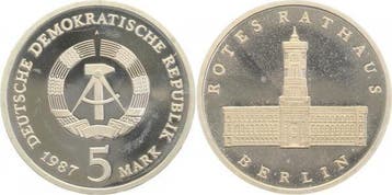 5 Mark Ddr Rotes Rathaus Berlin 1987a, Postzegels en Munten, Verzenden