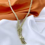 Gouden gedraaide schakelketting., Ophalen of Verzenden, Gebruikt, Overige kleuren, Goud