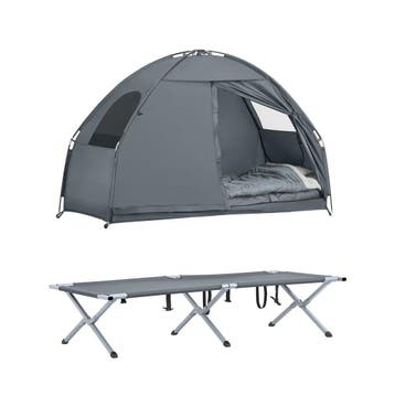 2dekans | SoBuy OGS32-HG 4-In-1 Tent - Grijs - 1 Persoons -, Caravans en Kamperen, Ophalen of Verzenden, Zo goed als nieuw