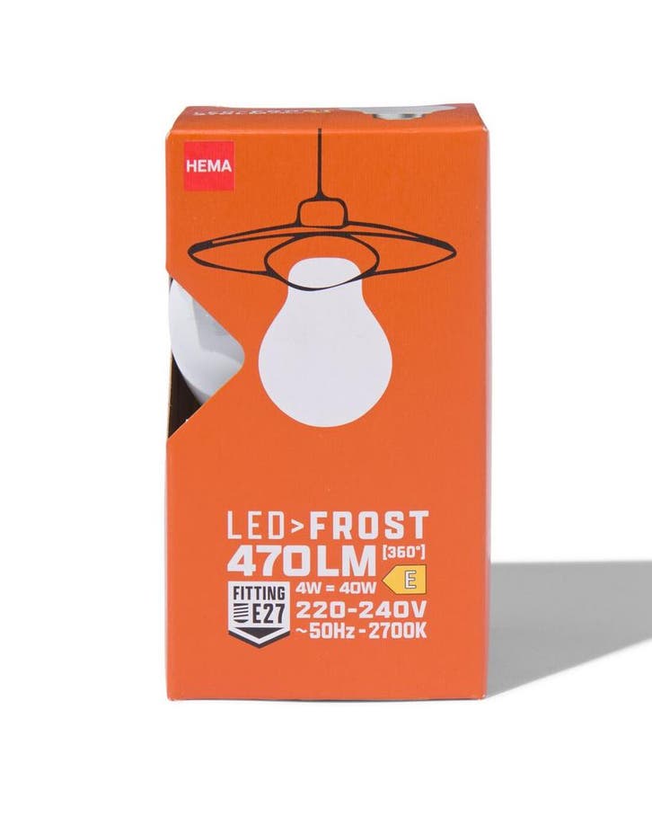 HEMA Led peer glass frost E27 4W 470lm, Huis en Inrichting, Lampen | Overige, Nieuw, Verzenden