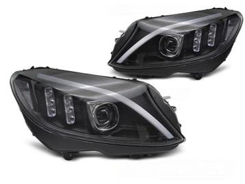 Koplampen Mercedes C-Klasse W205 LED Tube Zwart, Ophalen of Verzenden, Nieuw