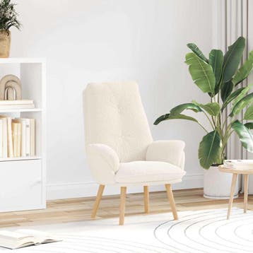 vidaXL Fauteuil Crème 69 x 74 x 93 cm Sherpa Stof, Verzenden, Nieuw