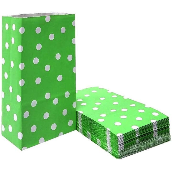 Fako Bijoux - 50 Groene Uitdeelzakjes Met Stippen -, Diversen, Cadeauverpakkingen, Verzenden