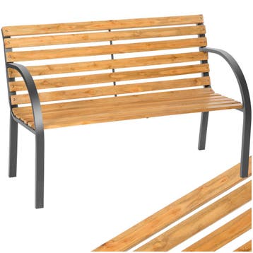 Tuinbank Micha 2-zitter van hout 119,5x62x83cm - bruin, Verzenden, Nieuw