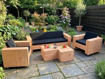 Douglashout Loungeset set Lounge MAATWERK, Nieuw, Hout, Stoel, Loungeset