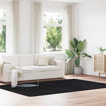 vidaXL Hoogpolig vloerkleed NAVARRA 200x290 cm polyester, Verzenden, Nieuw, Zwart