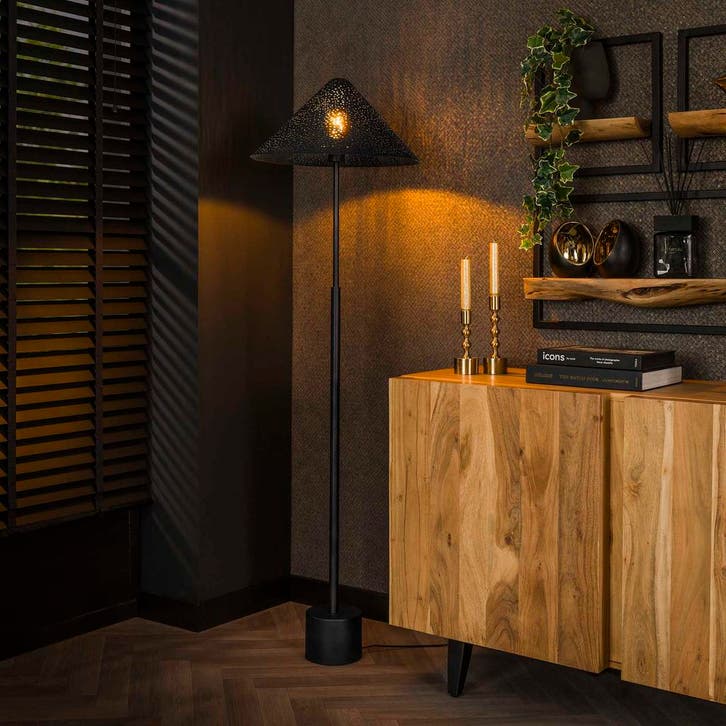 Industriele Vloerlamp Kap - Dimbaar - Nieuw Design 2025, Huis en Inrichting, Lampen | Vloerlampen, Nieuw, Kunststof, Metaal, Overige materialen