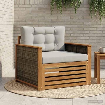 vidaXL Buiten Midden Sofa Massief Acaciahout Naturel, Verzenden, Nieuw