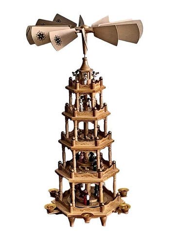 Kerstdecoratie - Hout - Duitse kerstpiramide - XL - 72 cm