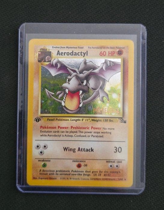 Pokémon Card - Aerodactyl, 1st edition - WOTC - Fossil, Hobby en Vrije tijd, Verzamelkaartspellen | Pokémon