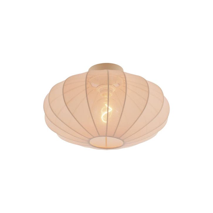 Japandi plafondlamp beige met stoffen kap - Bida, Huis en Inrichting, Lampen | Plafondlampen, Nieuw, Stof, Verzenden