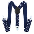 Fako Fashion - Kinder Bretels - Stippen - 65cm - Navy Blauw, Verzenden, Nieuw