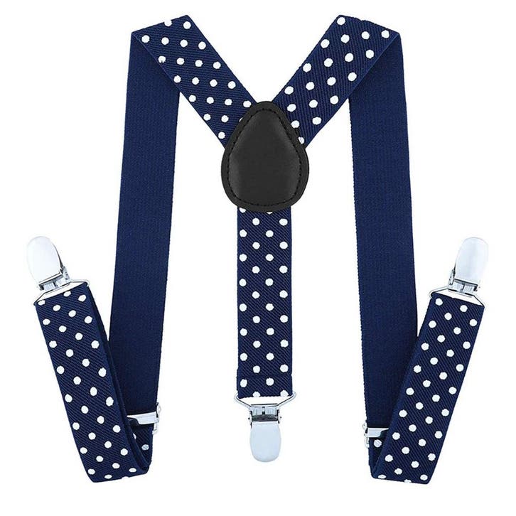 Fako Fashion - Kinder Bretels - Stippen - 65cm - Navy Blauw, Kinderen en Baby's, Kinderkleding | Overige, Verzenden