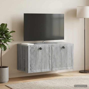 vidaXL Wandbeugel TV-kast Grijs sonoma 59,5 x 31 x 30 cm, Minder dan 50 cm, Verzenden, Nieuw, Minder dan 100 cm