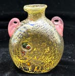 Vasetto Biansato Vintage di Murano – Foglia Oro Sommersa e