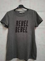 Costes T-shirt Rebel Rebel Zwarte Pailetten Donkergrijs, Zo goed als nieuw, Korte mouw, Costes, Maat 36 (S)