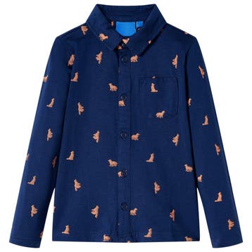 vidaXL Kindershirt 116 marineblauw, Verzenden, Nieuw