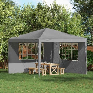 vidaXL Party Tent Zijwand 2 st 300 x 195 cm Lichtgrijs PE en, Verzenden, Nieuw