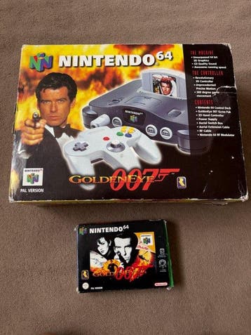 Nintendo - Nintendo 64 - 007 Golden eye - Videogameconsole +, Spelcomputers en Games, Nieuw