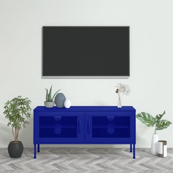 vidaXL Tv-meubel 105x35x50 cm staal marineblauw, 100 tot 150 cm, Verzenden, Nieuw, Minder dan 100 cm