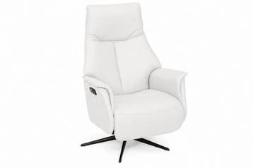 Relaxfauteuil Woerden - relaxfauteuils - Wit, Nieuw, Wit, Stof