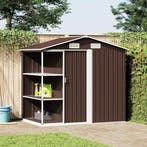 vidaXL Tuinschuur met rek 205x130x183 cm ijzer bruin, Verzenden, Nieuw