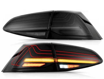 Achterlichten VW Golf VII Dynamic Facelift Laser LED Zwart, Ophalen of Verzenden, Nieuw
