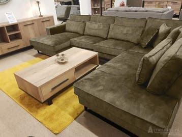 U-Bank Naaldwijk - u-banken - Taupe, Nieuw, 150 cm of meer, Stof, 250 tot 300 cm