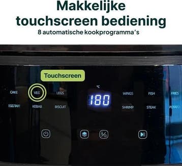 Airfryer 5L - Tot 4 Personen - PFAS-vrij - 12 Programmas, Verzenden, Zo goed als nieuw