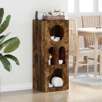 vidaXL Dressoir ELST Gerookt eiken 40 x 35 x 100,5 cm, Verzenden, Nieuw, Overige houtsoorten, Minder dan 50 cm
