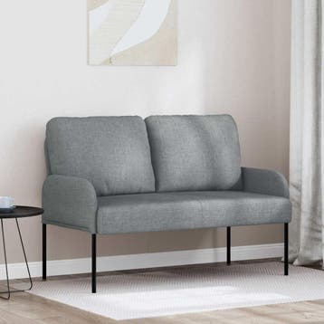 vidaXL Banken met kussen 110cm Lichtgrijs Multiplex, Huis en Inrichting, Verzenden, Nieuw, Minder dan 150 cm