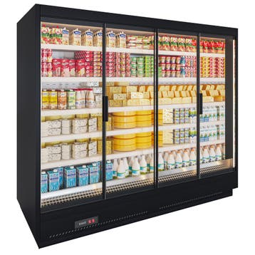 Apella HD wandkoeling met trekdeuren B250xD96xH200cm - zwart, Nieuw in verpakking