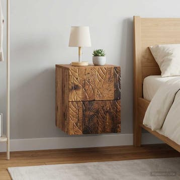 vidaXL Wandbeugel Bedkast 2 st Oud hout 34,5 x 33 x 40 cm, Minder dan 45 cm, Verzenden, Nieuw, Minder dan 55 cm